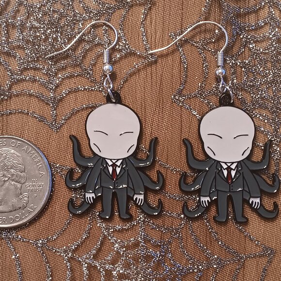 Handmade SLENDERMAN HORROR Earrings - Picture 2 of 3
